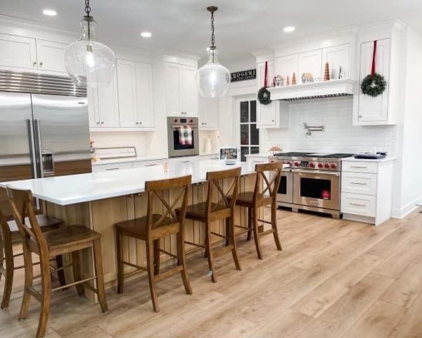 modern kitchen with island seating